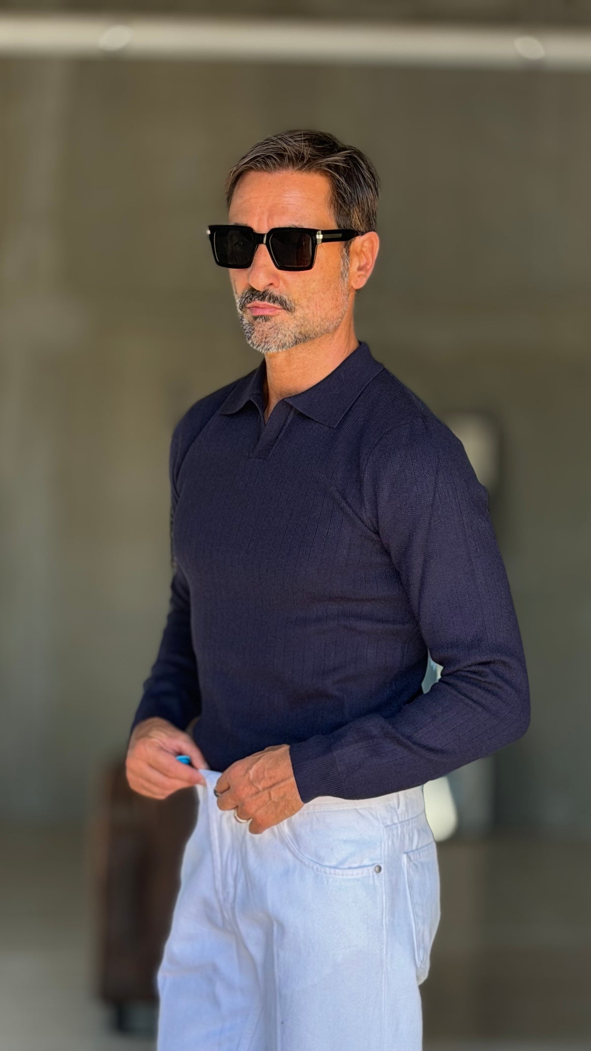 POLO BLU TELAMIRA COSTINA COLLO AMERICANO
