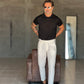 PANTALONE PANNA VITA ALTA PINCES VISCOSA