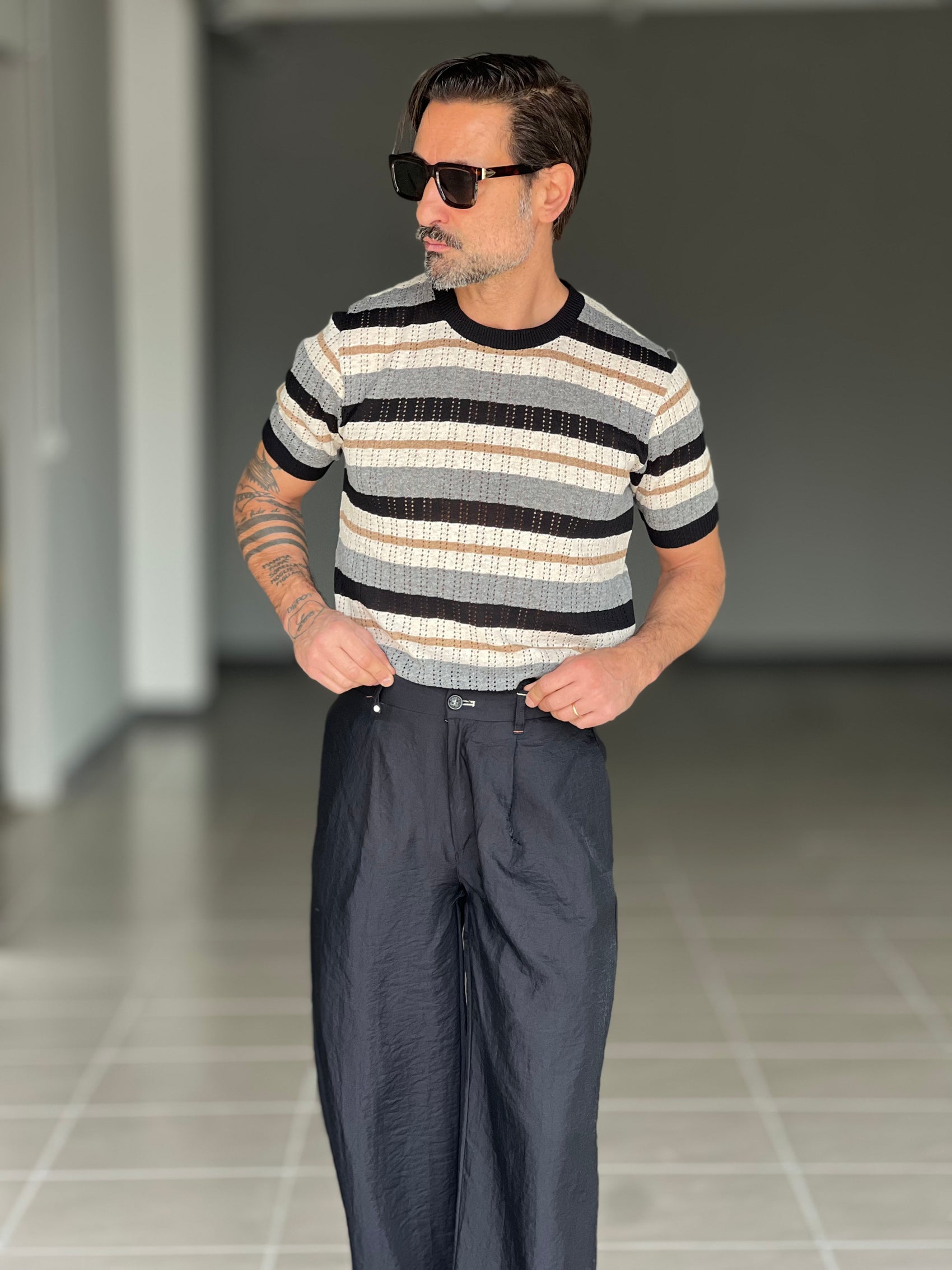 MAGLIA MULTICOLOR MISTO LINO BL11