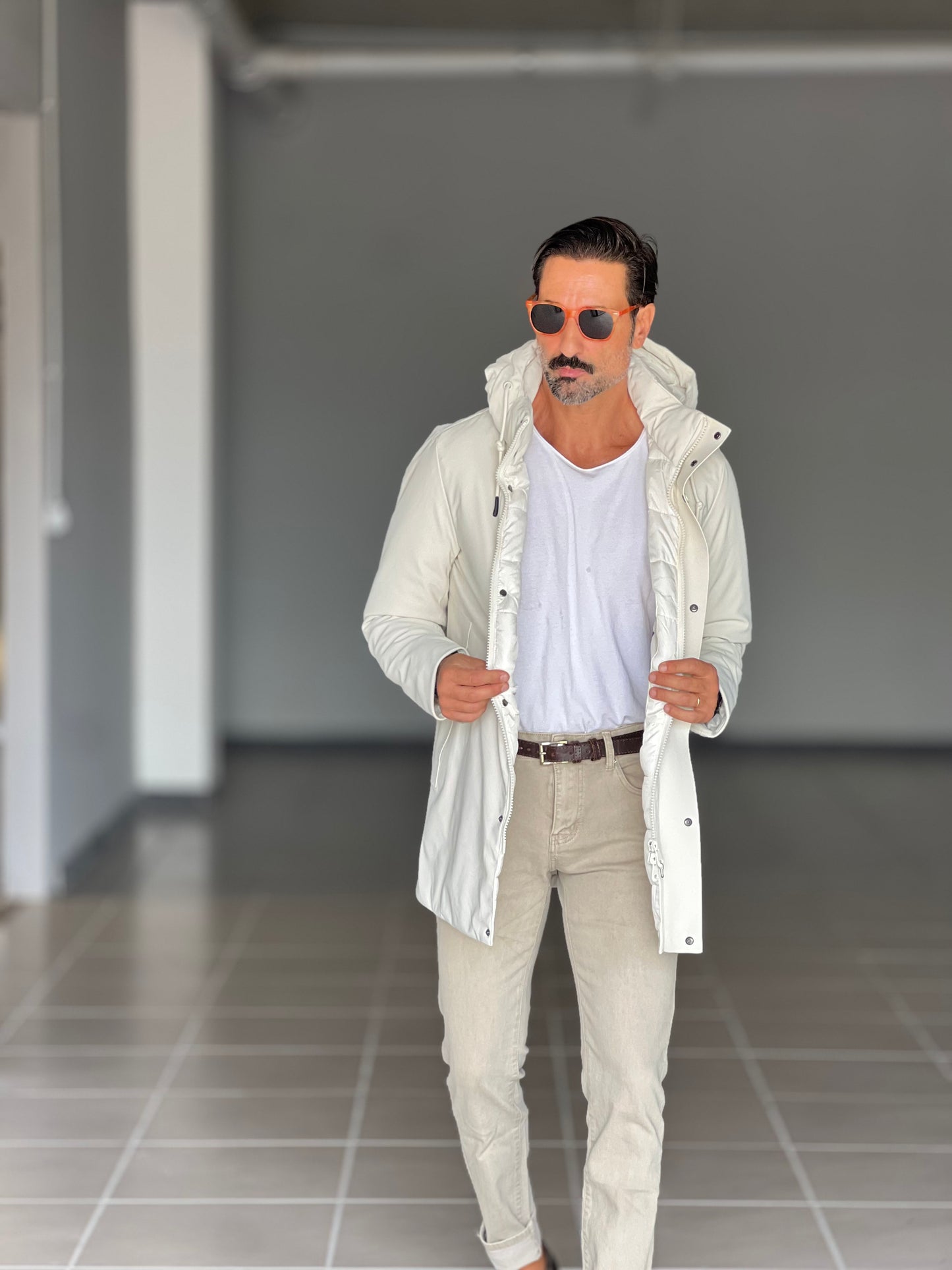 PARKA BL11 PANNA TESSUTO TECNICO