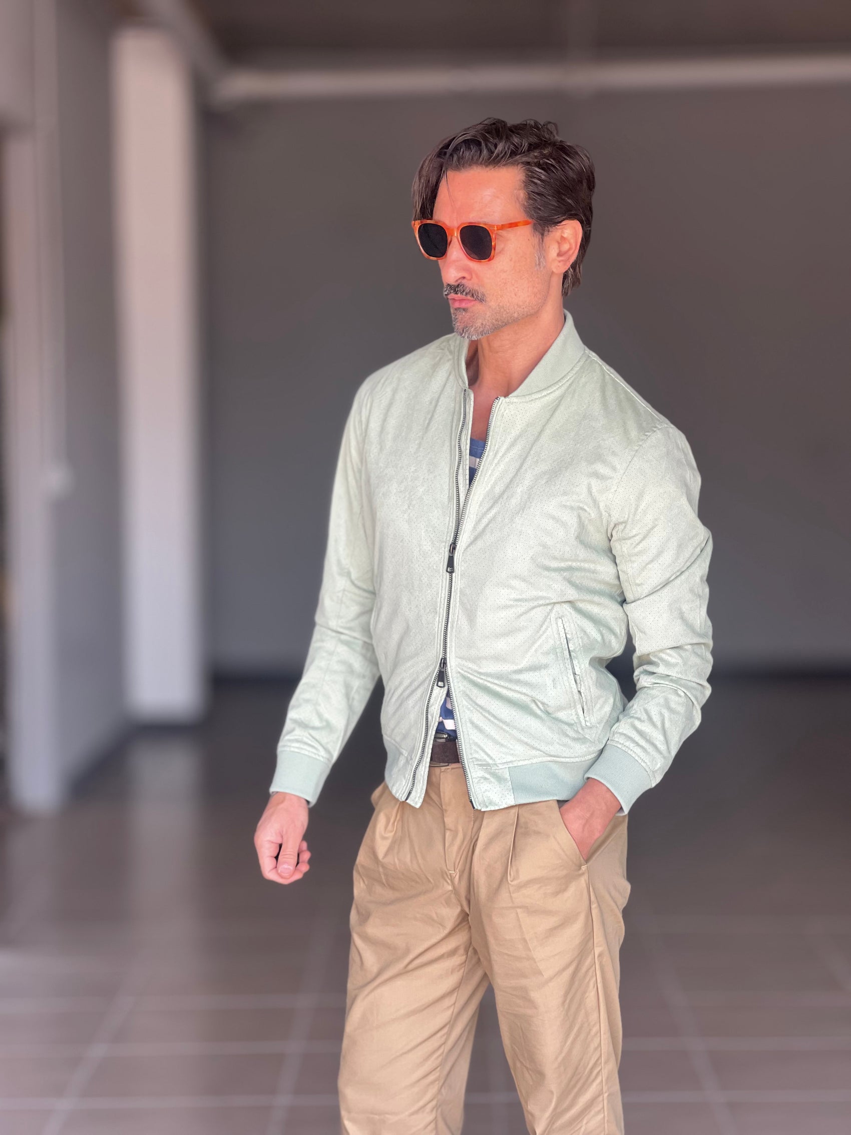 ECO-LEATHER BIKER WITH BLACK ON BLACK STUD