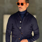 CARDIGAN BLU COLLEGE MULTITASCA VISCOSA E MISTI