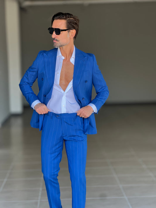 ABITO BLUETTE  GESSATO  DOPPIOPETTO