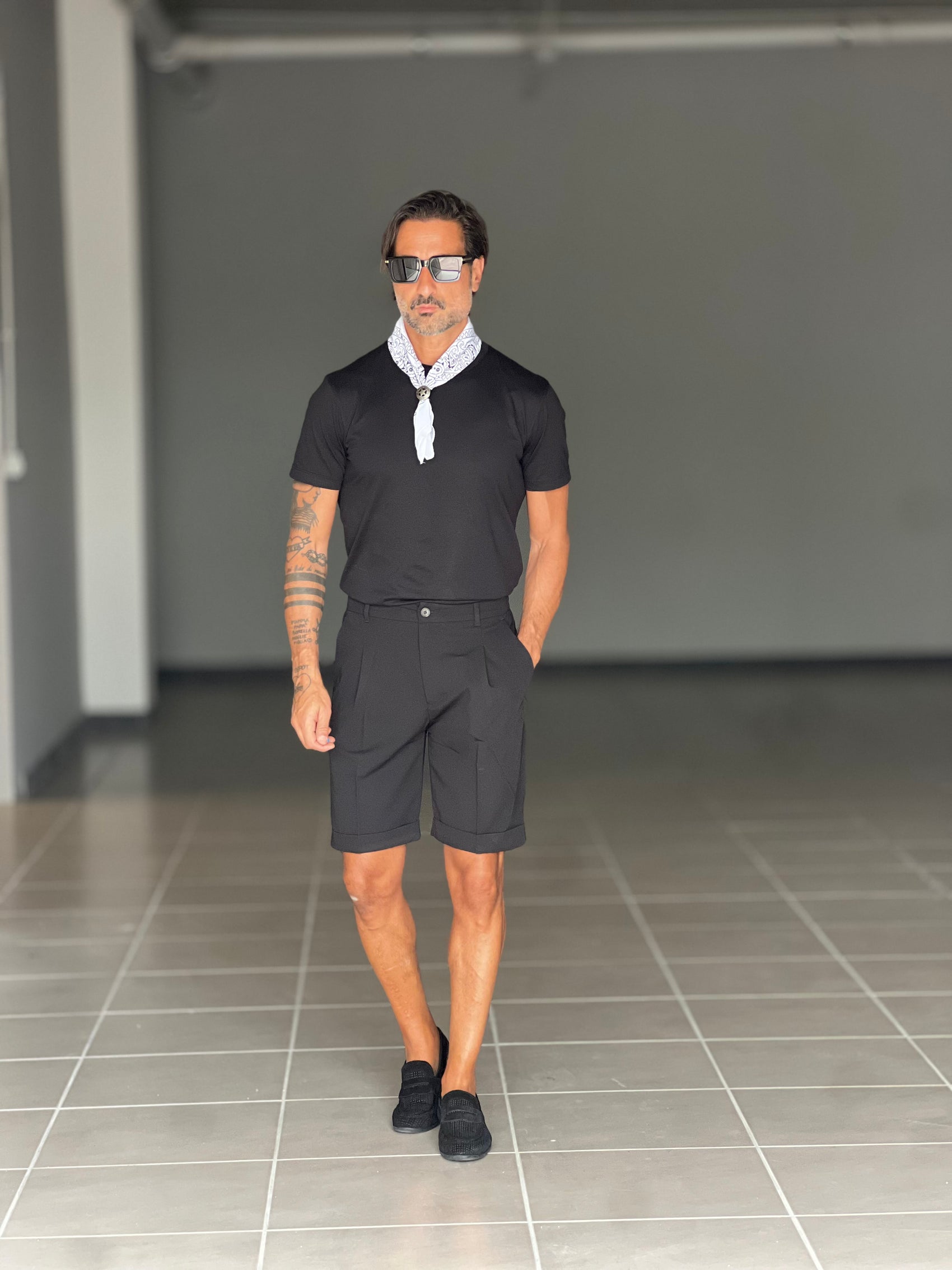 BERMUDA NERO   PINCES COTONE 553