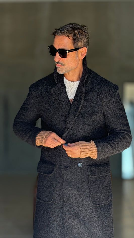 CAPPOTTO  DOPPIPETTO NERO OVER BL11 EFFETTO CASENTINO
