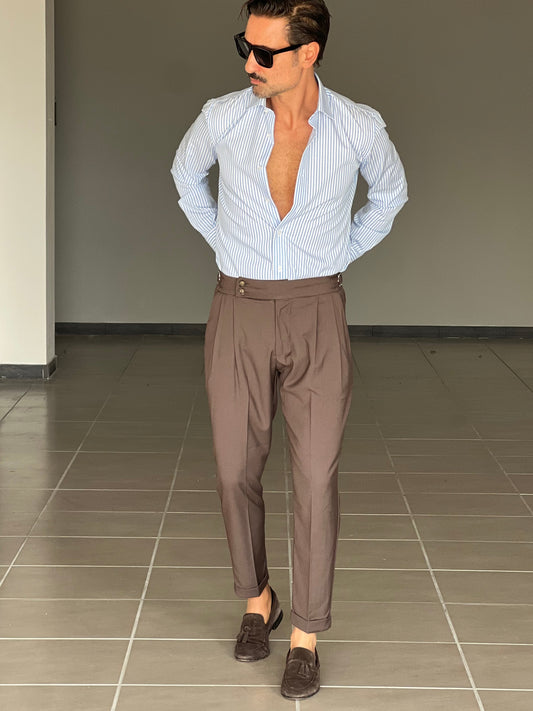 BLACK CHAIN ​​VISCOSE TROUSERS