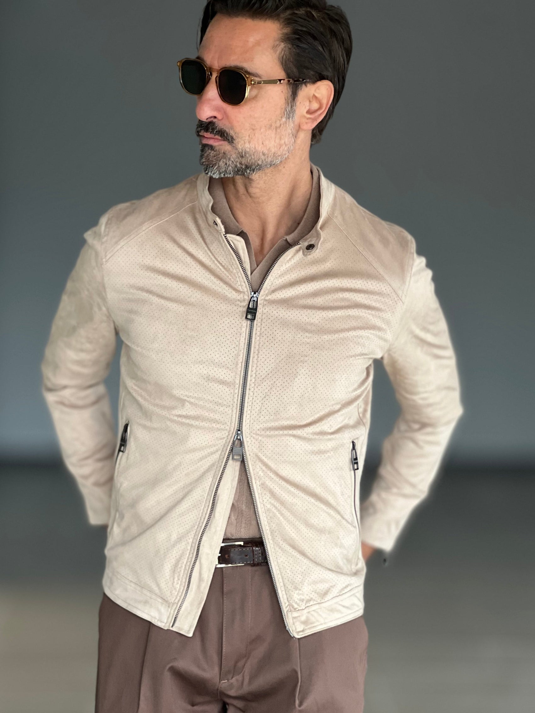 BIKER ECORENNA SABBIA DOPPIAZIP