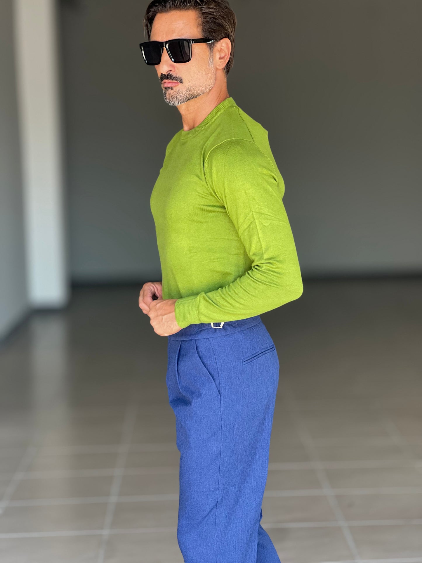 MAGLIA GIRO VERDE MELA 2 FILI  VISCOSA E MISTI