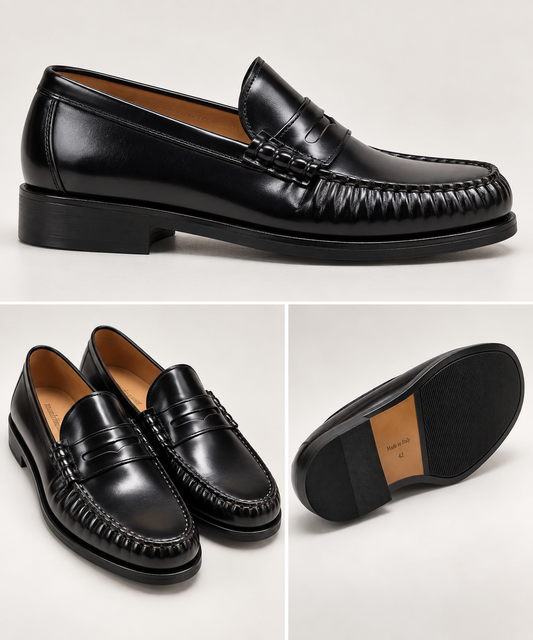 MOCASSINO NERO  MODELLO PENNY LOAFER