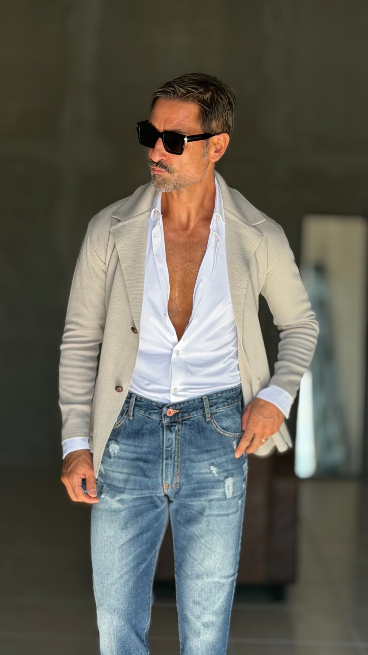 CARDIGAN BEIGE DOPPIOPETTO
