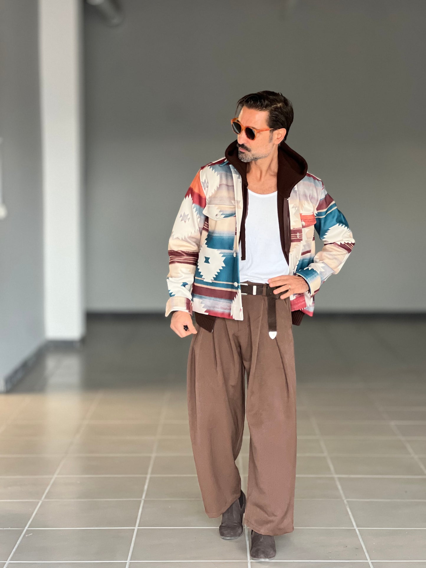 ECO-LEATHER BIKER WITH BLACK ON BLACK STUD