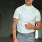 WHITE VISCOSE TROUSERS WITH REGULAR BOTTOM