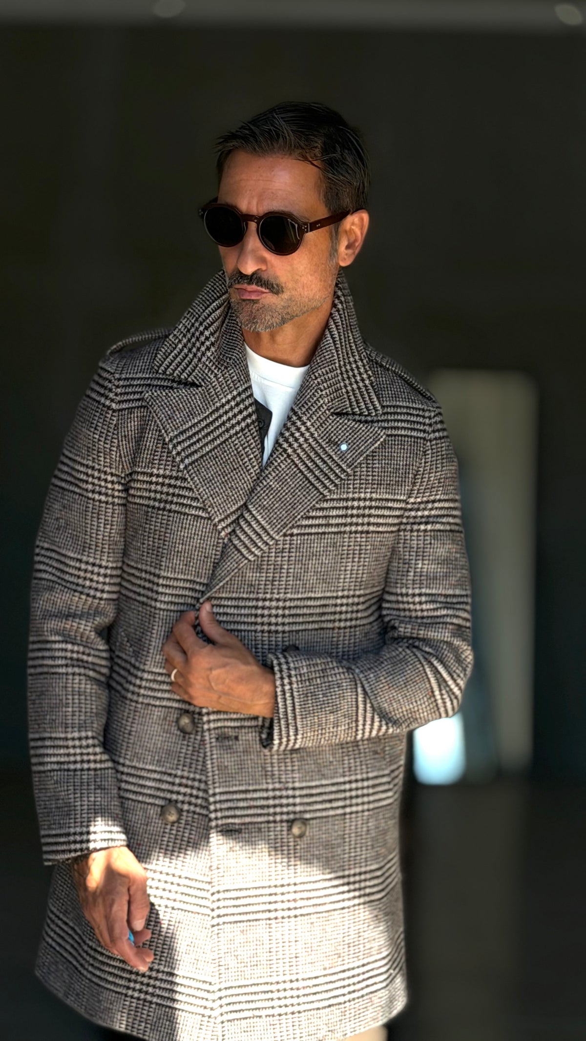 CAPPOTTO  DOPPIPETTO NERO GALLES PAOUL MIRANDA LANA E MISTI