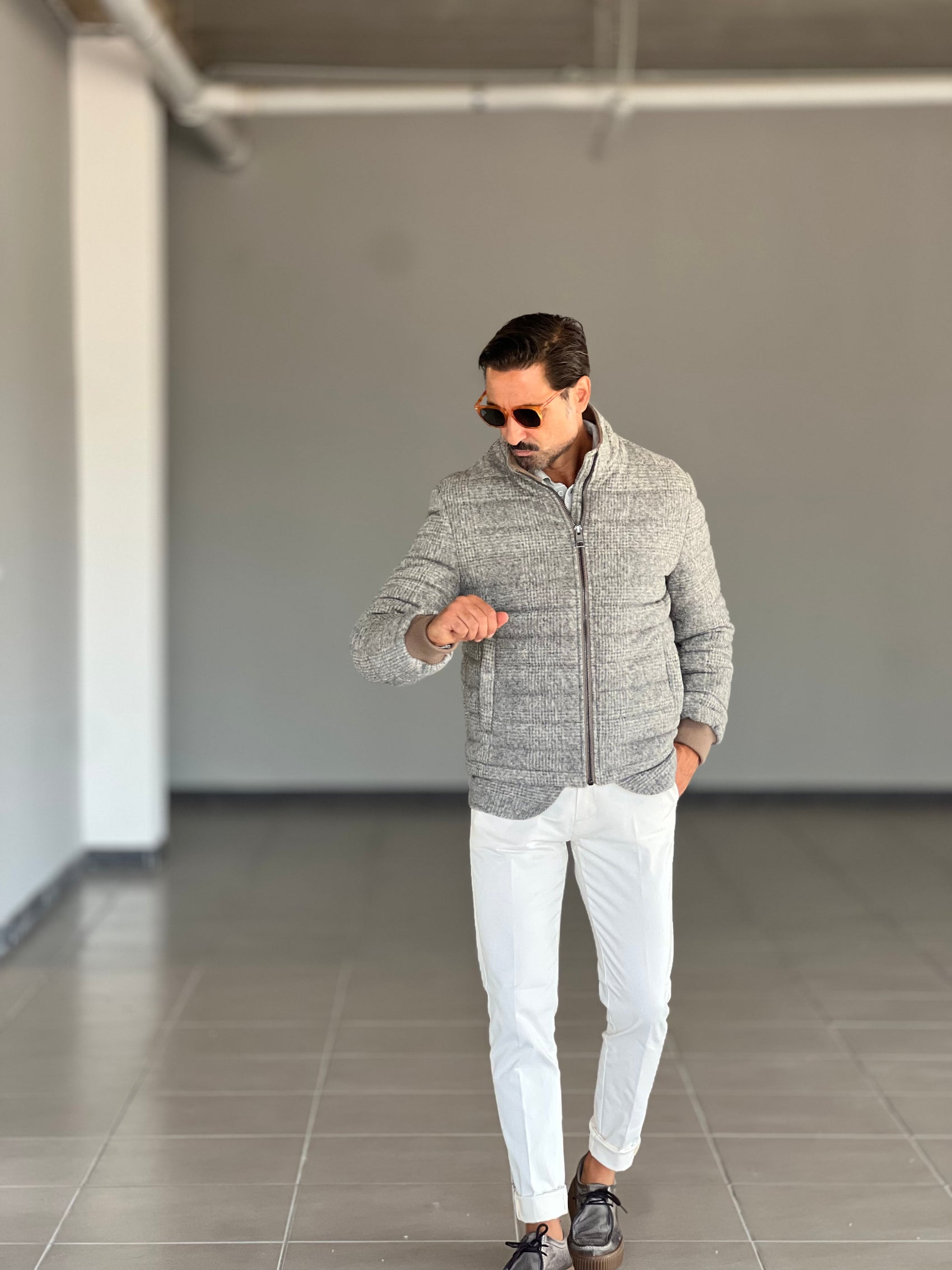 PIUMINO TARTAN GRIGIO LANA E MISTI PANNO XAGON