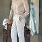 WHITE VISCOSE TROUSERS WITH REGULAR BOTTOM