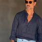 CAMICIA  SERAFINO BLU LINO PURO