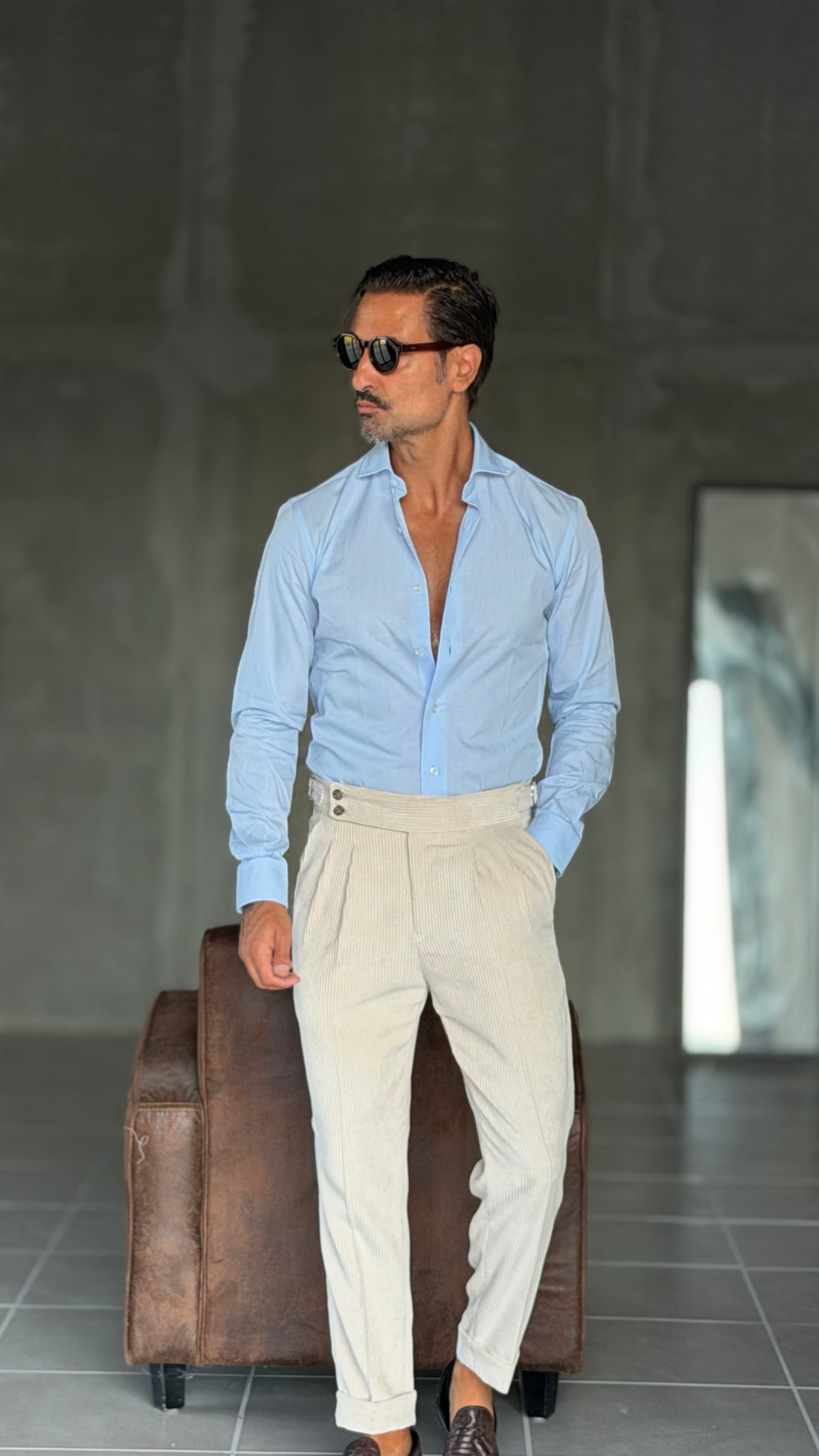 CAMICIA  DEPOT CELESTE MADONNA TWILL DOPPIORITORTO
