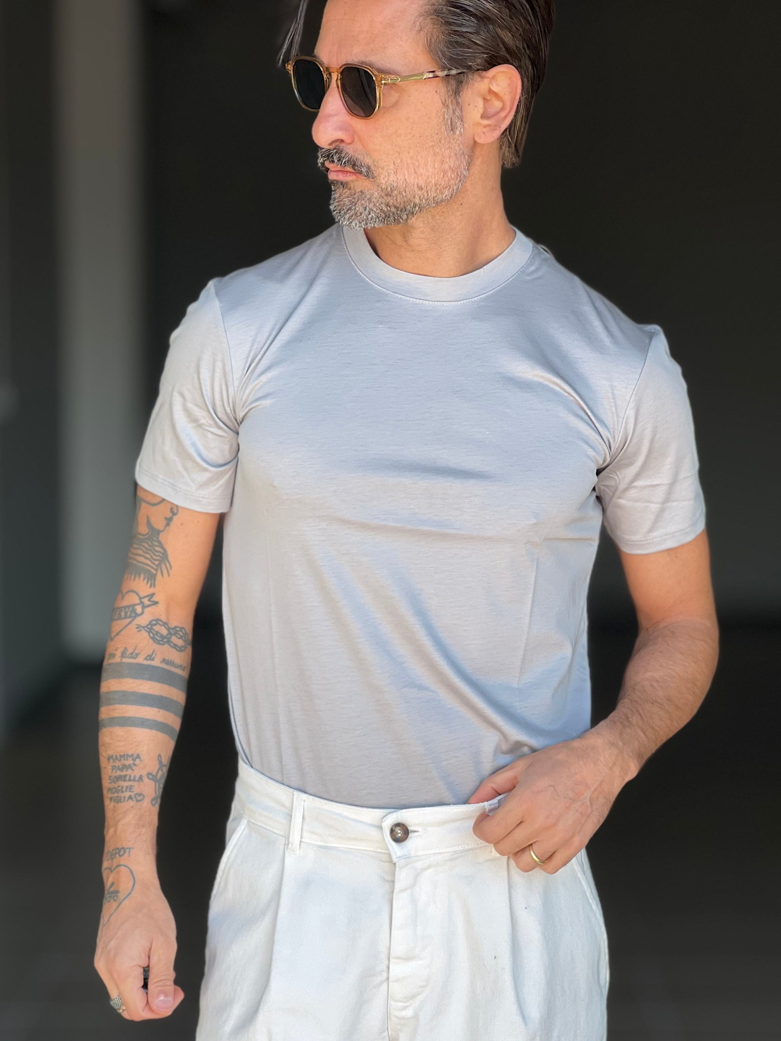 * T SHIRT GRIGIA  FILO DI SCOZIA