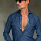 CAMICIA DEPOT  DENIM LAVAGGIO MEDIO  TEXANA