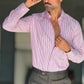 CAMICIA MILLERIGHE ROSSA STRETCH POPELINE DI COTONE