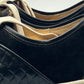 LEATHER AND SUEDE SNEAKERS WITH YELLOW CAP