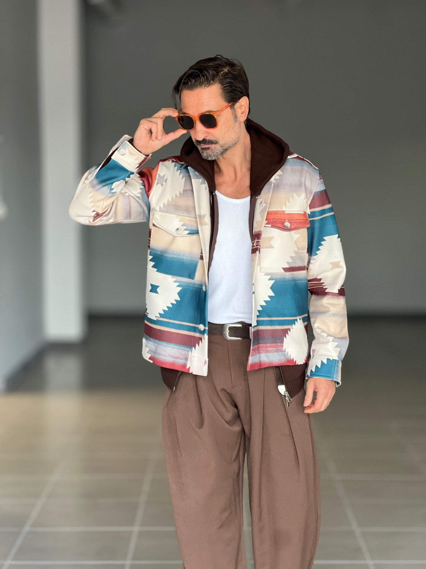 ECO-LEATHER BIKER WITH BLACK ON BLACK STUD