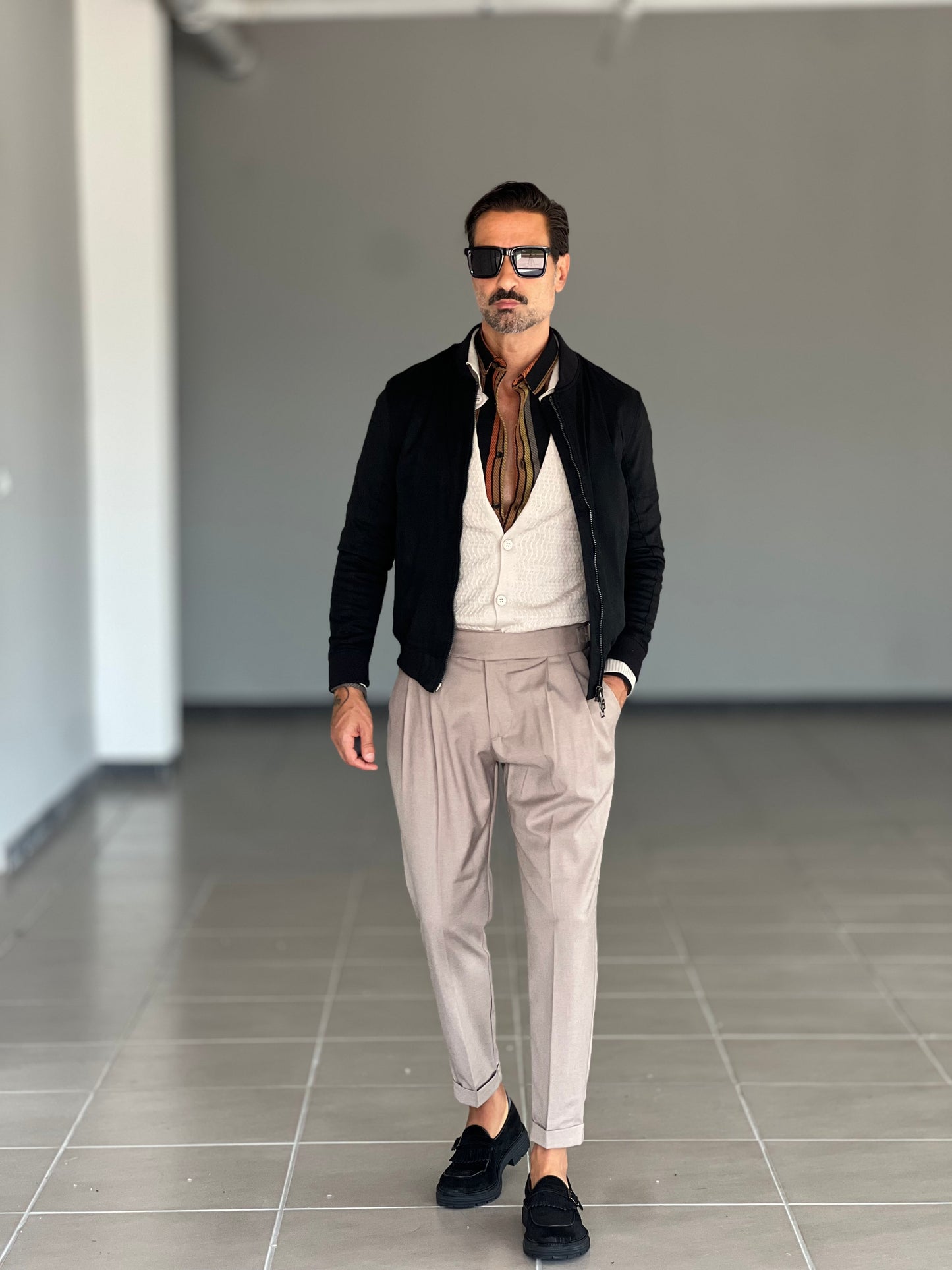BOMBER ECOSUED NERO DOPPIA ZIP