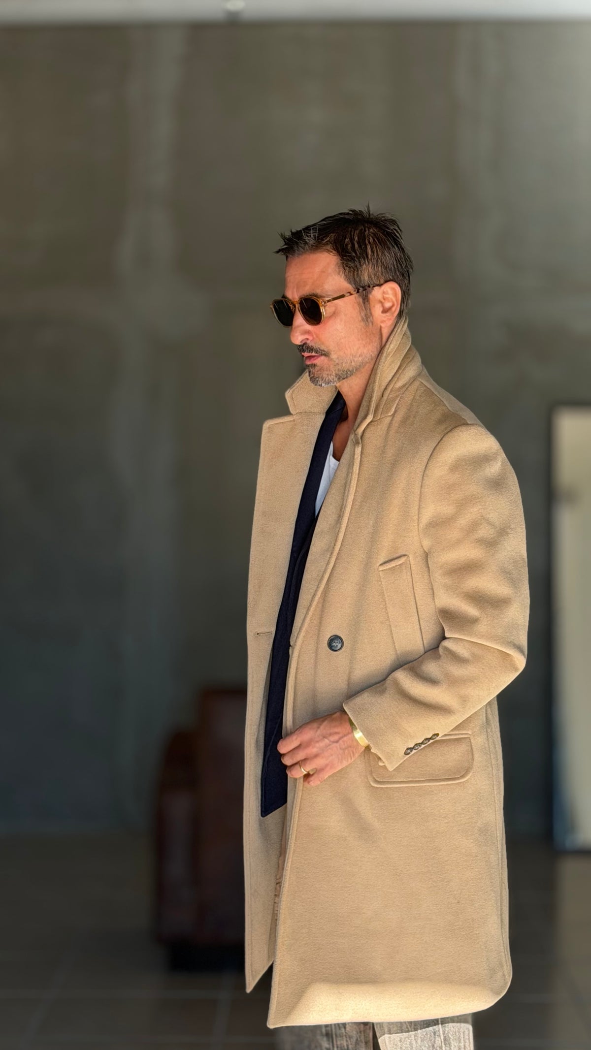 CAPPOTTO CAMMELLO DOPPIPETTO OVER FIT EFFETTO PANNO VISCOSA E MISTI TELAMIRA