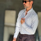CAMICIA MILLERIGHE MORO  STRETCH POPELINE DI COTONE