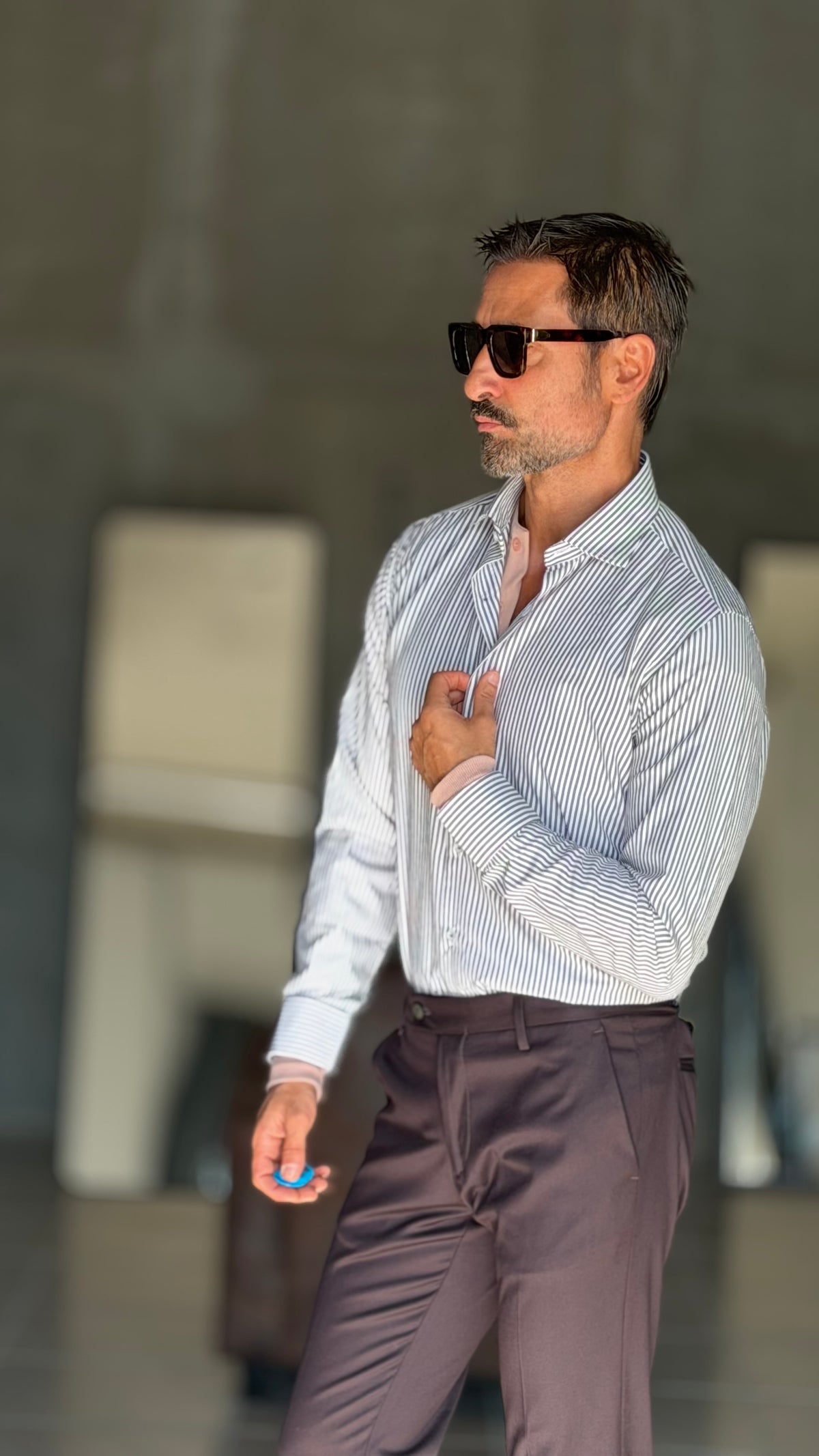 CAMICIA MILLERIGHE MORO  STRETCH POPELINE DI COTONE