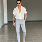 BLACK CHAIN ​​VISCOSE TROUSERS