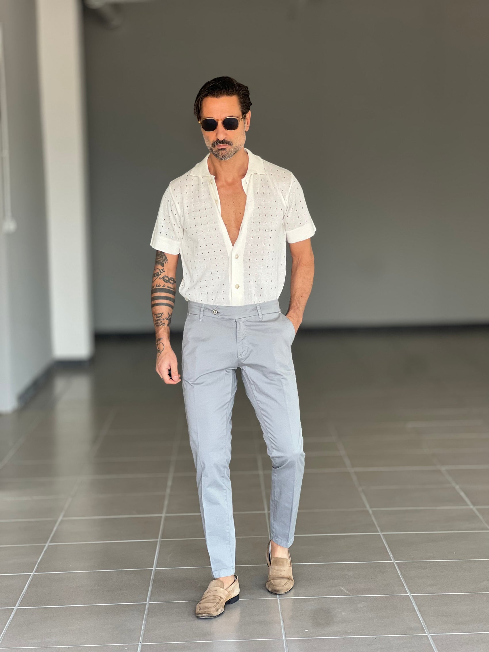 BLACK CHAIN ​​VISCOSE TROUSERS