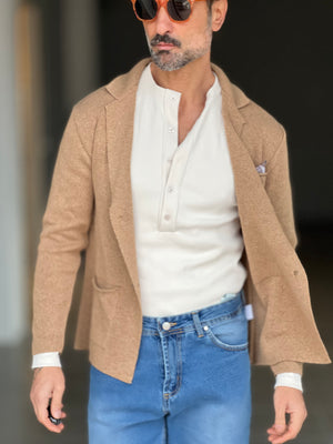 CARDIGAN GIACCA CAMMELLO  COTONE 0025