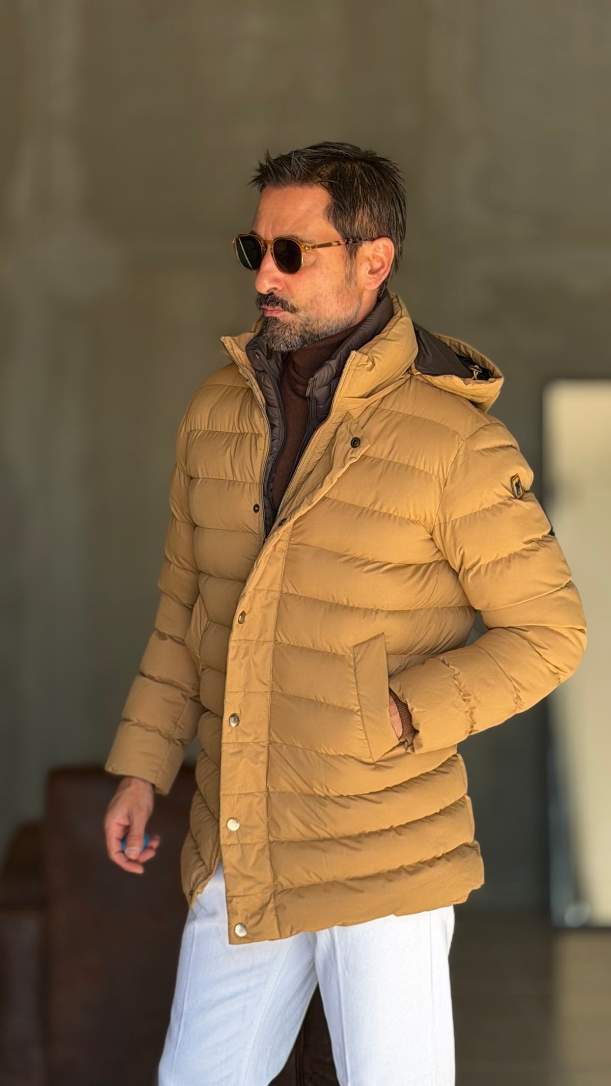 PIUMINO CAMMELLO  LUNGO TRAPUNTA INTERNA ESTRAIBILE HAPPER& CO