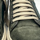 LEATHER AND SUEDE SNEAKERS WITH YELLOW CAP