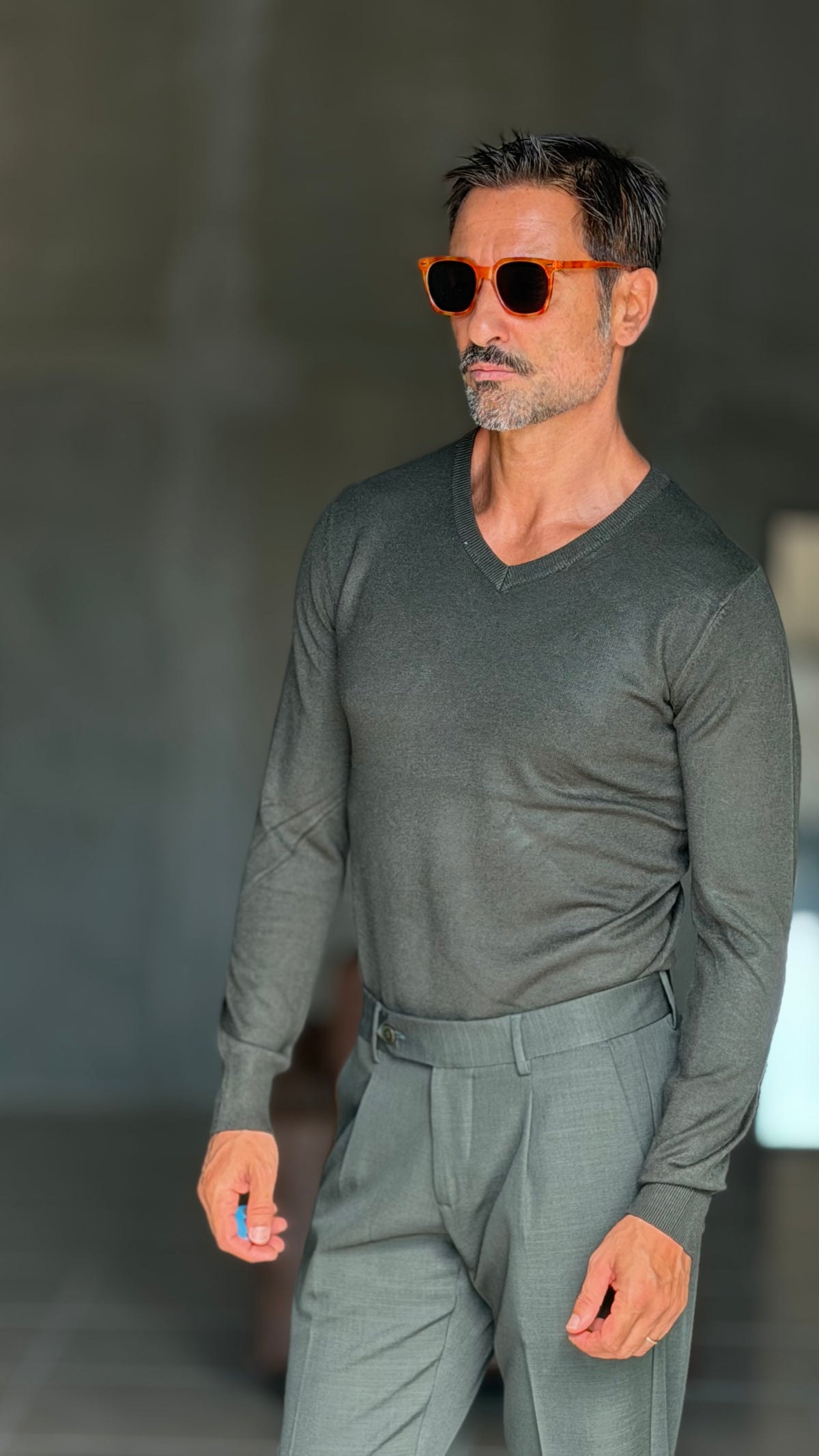 PULLOVER  VERDE SCOLLO V VISCOSA E MISTI
