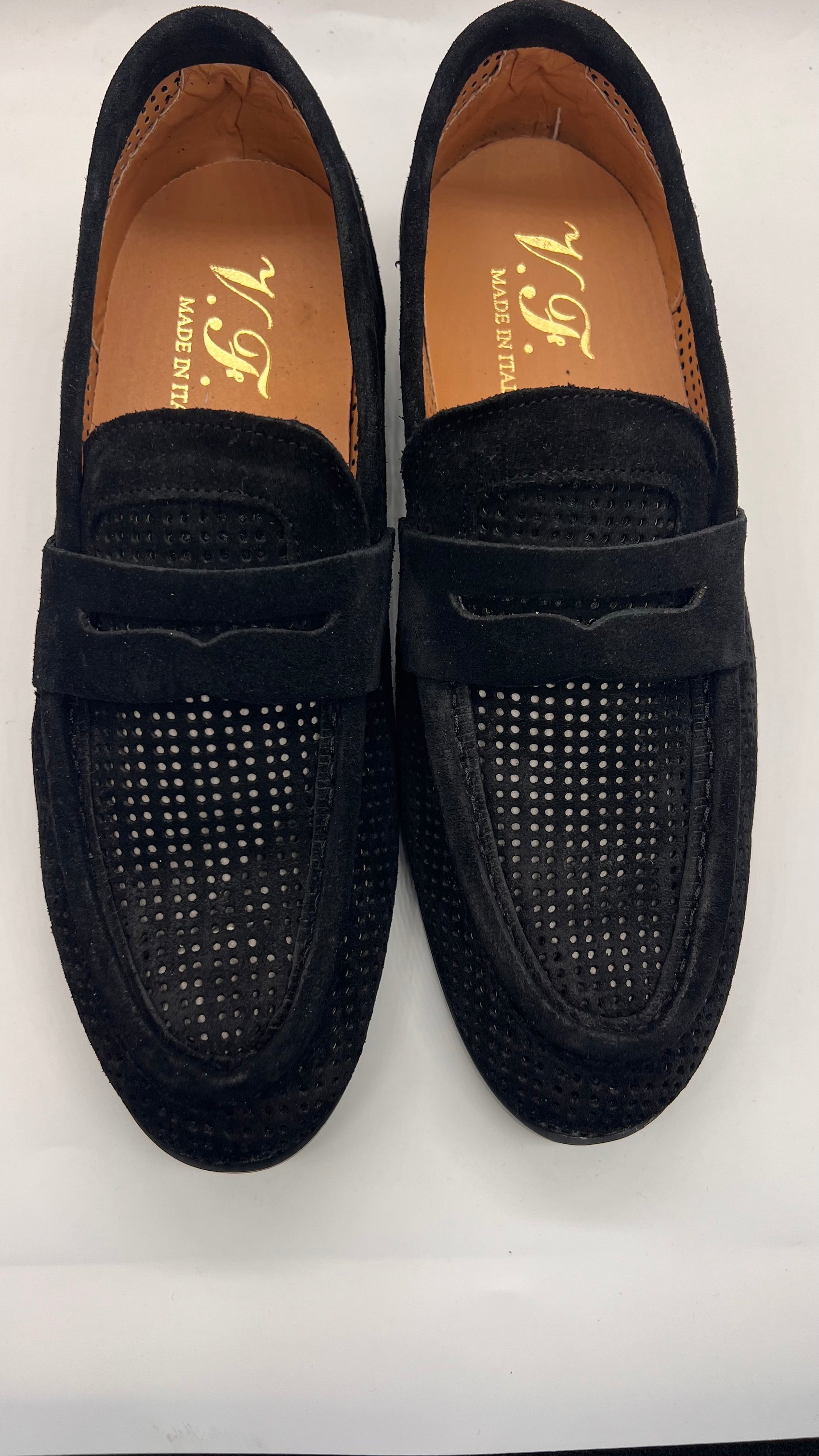 DOUBLE BUCKLE BLACK SUEDE LOAFERS
