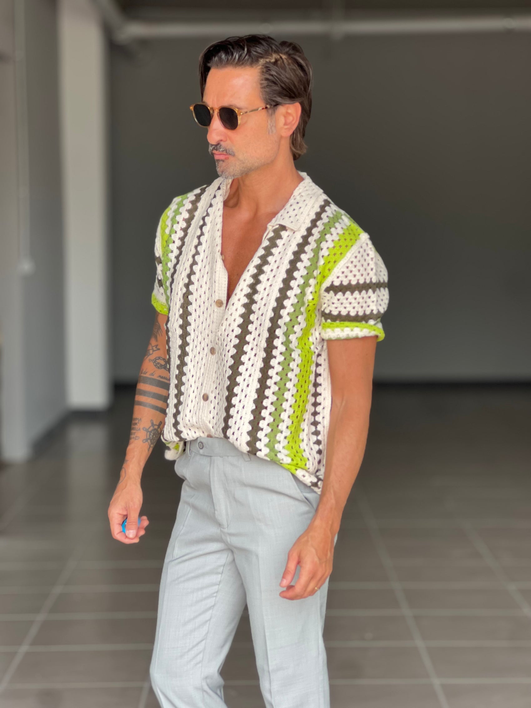WHITE VISCOSE TROUSERS WITH REGULAR BOTTOM