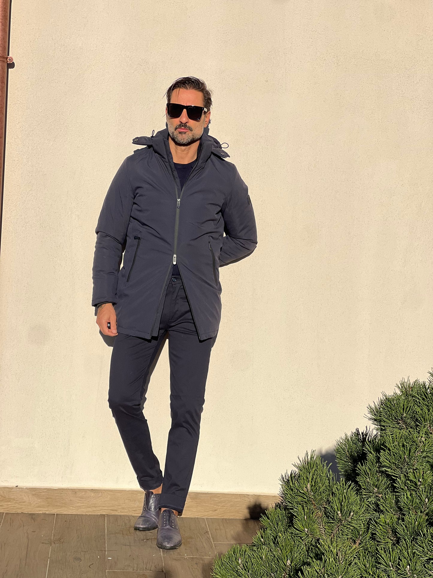 PARKA HAPPER  BLU TESSUTO TECNICO ZIP TERMOSALDATE