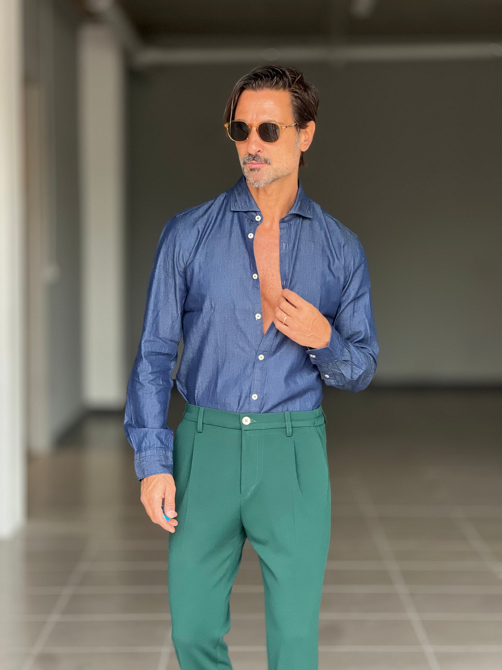 CAMICIA  DENIM LAVAGGIO SCURO. 00200
