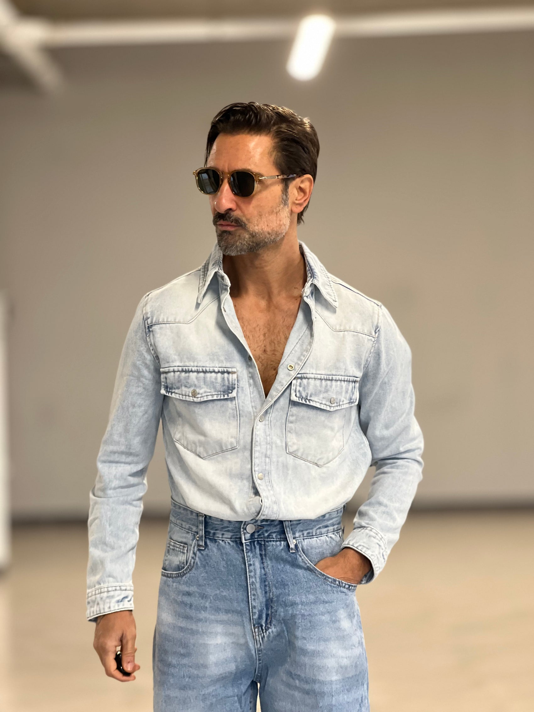 CAMICIA  DENIM LAVAGGIO ZERO DELAVE'