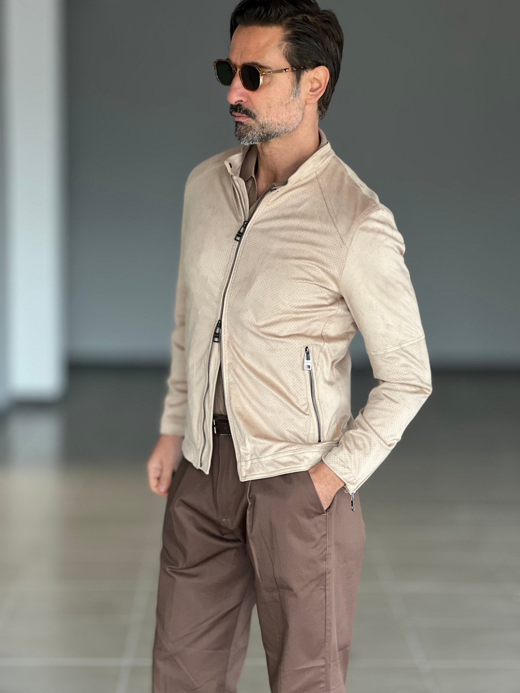 BIKER ECORENNA SABBIA DOPPIAZIP