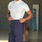 PANTALONE BLU  PAUL MIRANDA FUSTAGNO PINCES FASCIONE ALTO