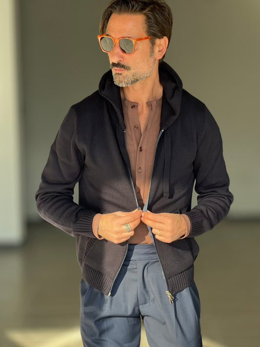 BEIGE COTTON OPEN CARDIGAN