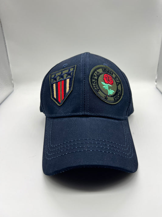 CAPPELLO BLU  COTONE PATCH