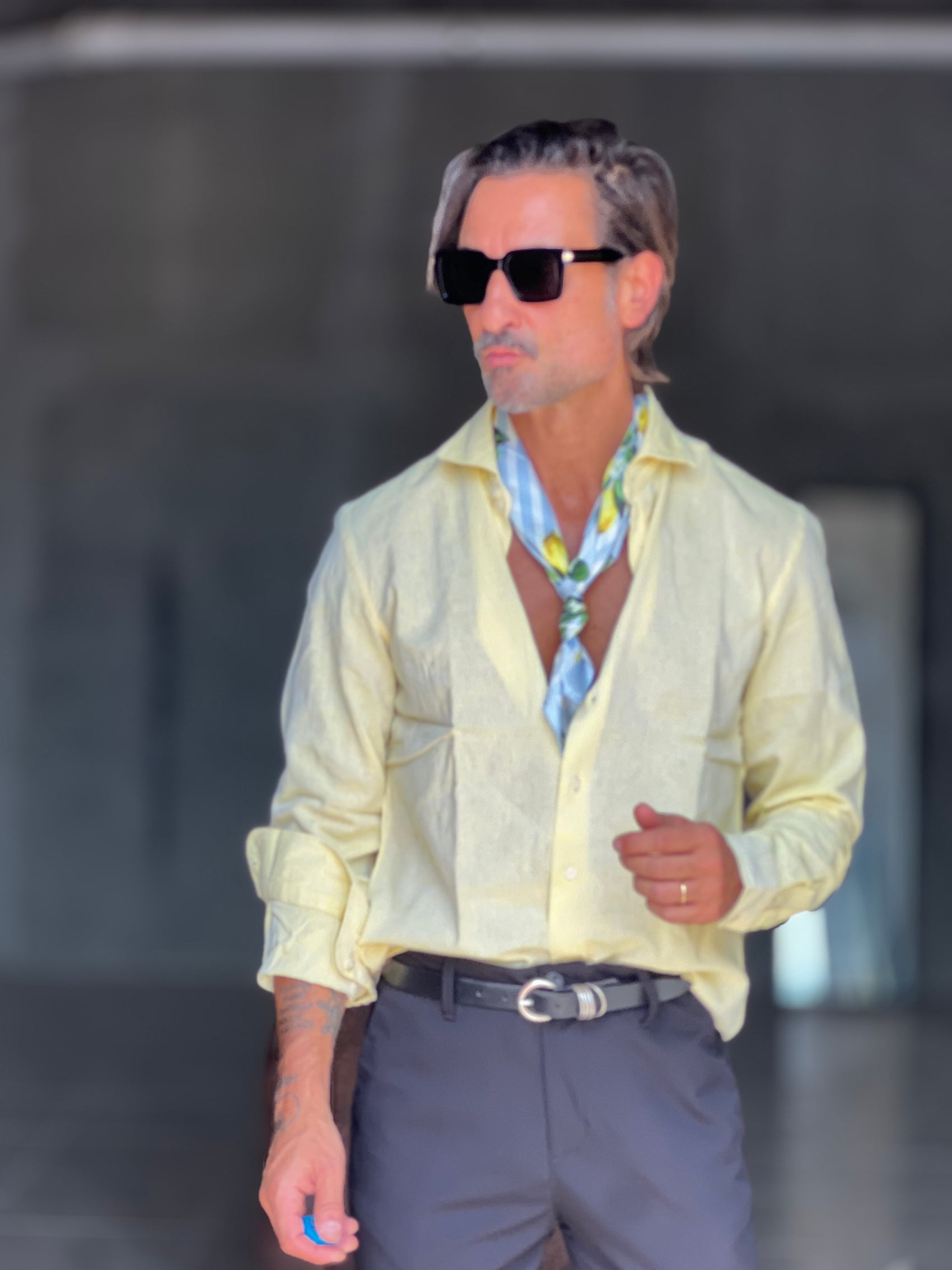 CAMICIA GIALLA LIMONE   LINO