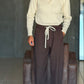 WHITE VISCOSE TROUSERS WITH REGULAR BOTTOM