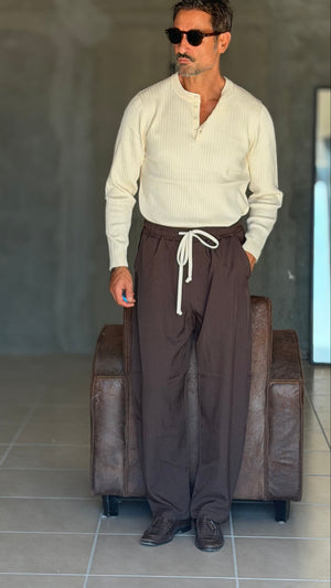 WHITE VISCOSE TROUSERS WITH REGULAR BOTTOM