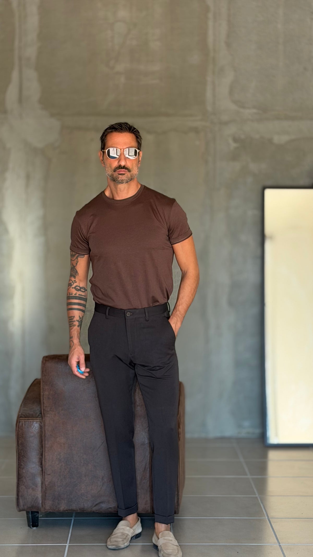 PANTALONE MORO  VISCOSA E MISTI TASCA AMERICA