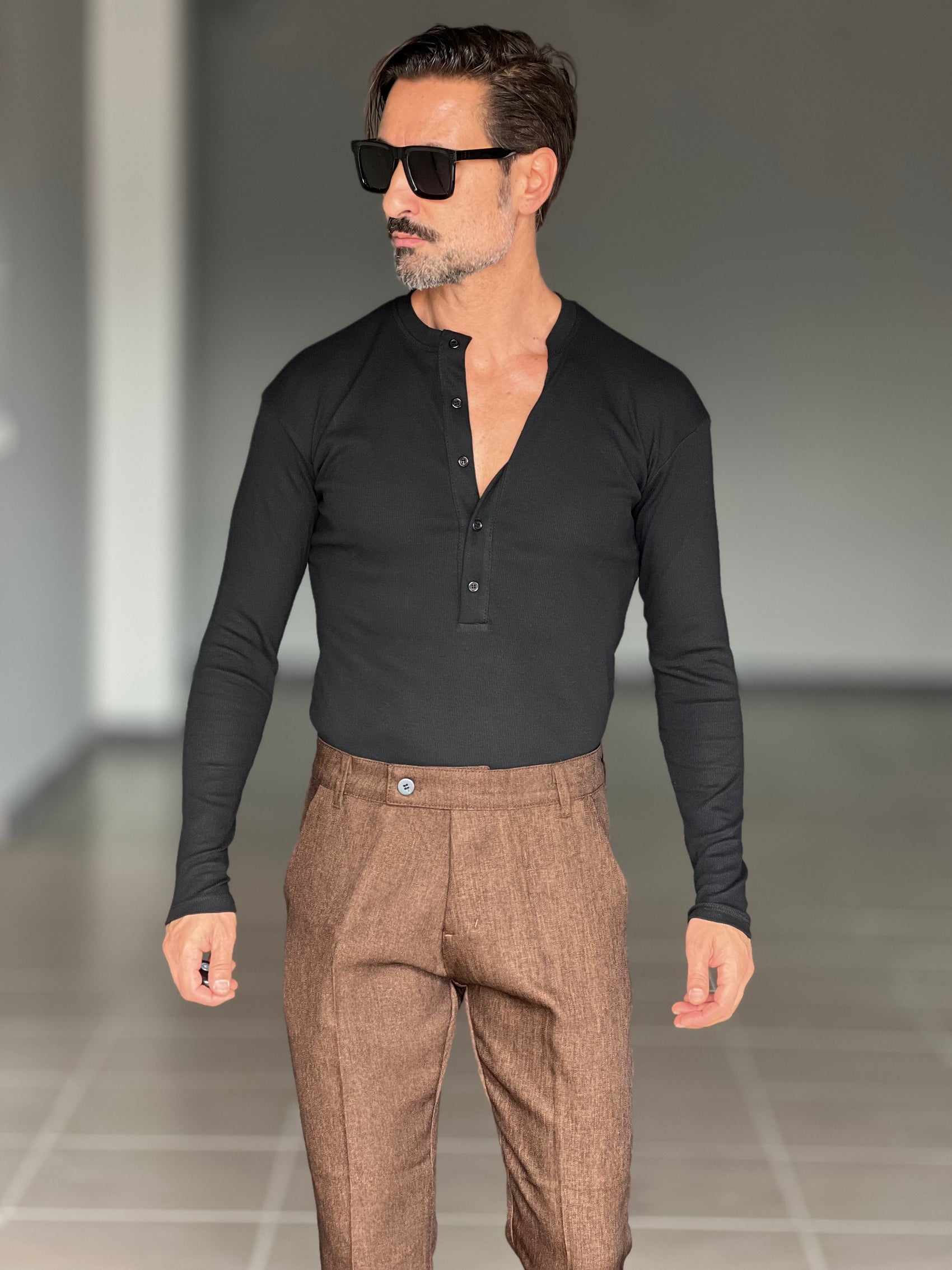 *SERAFINO  NERO MAGLIA  COTONE